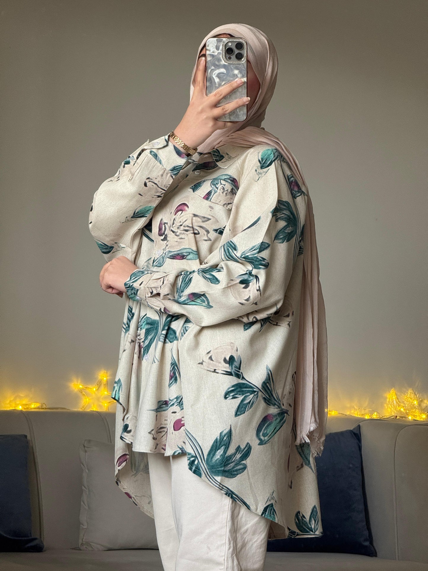 Over-size printed shirt