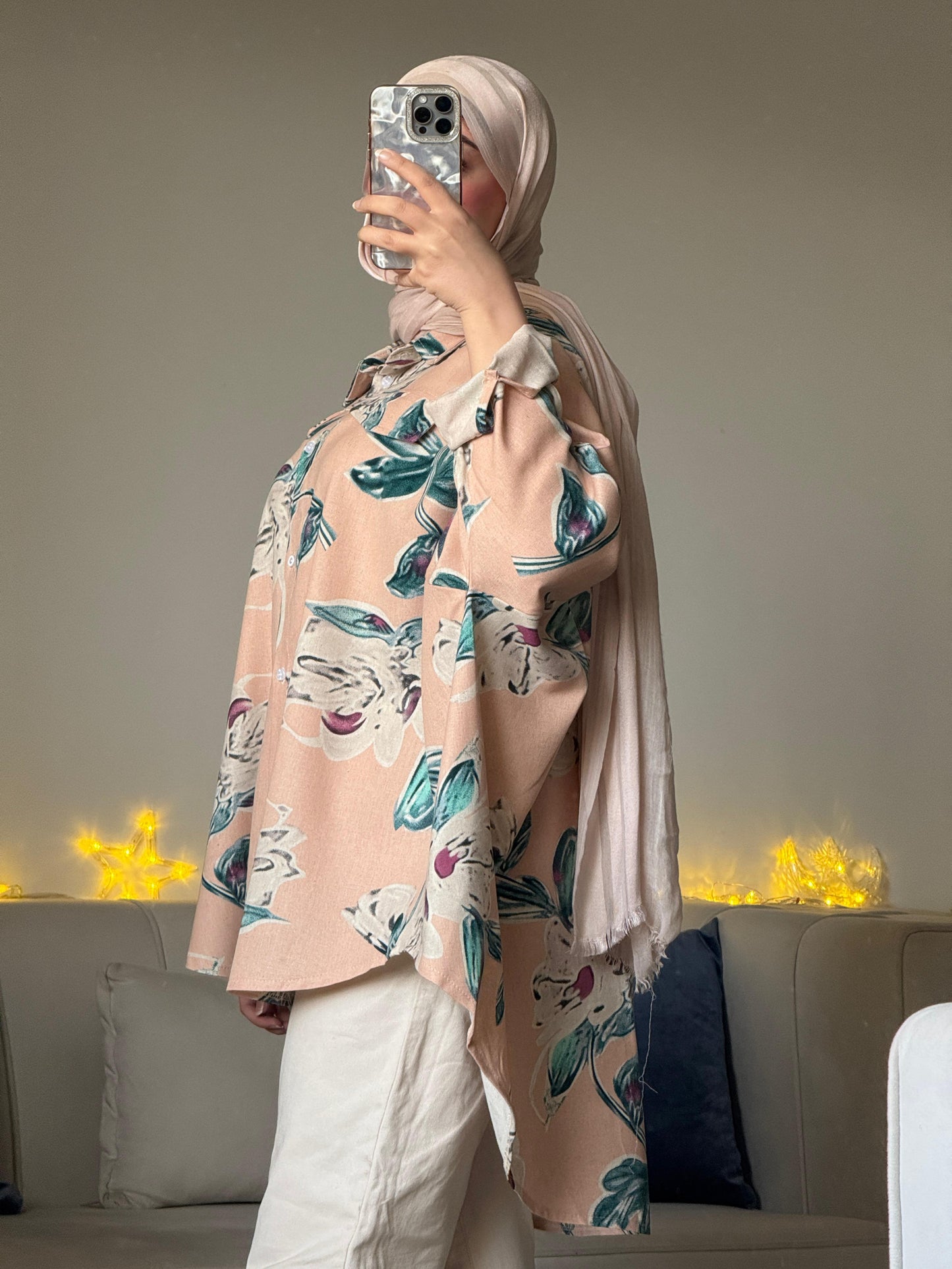 Over-size printed shirt